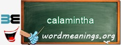 WordMeaning blackboard for calamintha